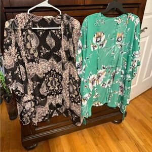 Maurices - 3 floral tunic drapes and one long sleeveless jersey dress.